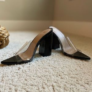 Clear Point Toe Block Heels